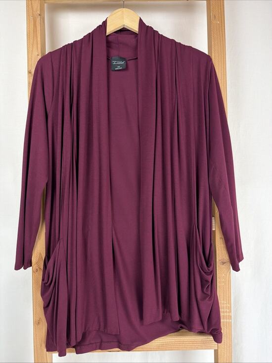 Inoah Jackets & Blazers - NWT Inoah Burgundy Long Sleeve Pockets Open Long Cardigan #0876 Size XS USA